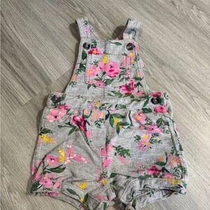 Carter's Gray Floral Kids Overalls